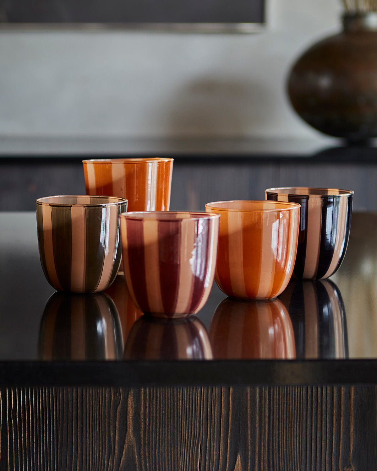 CIRCUS Värmeljushållare S, Orange/beige Affari of Sweden