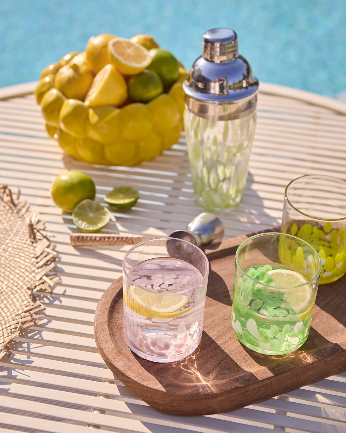 COCKTAIL Glas, Klar/gul 4 st