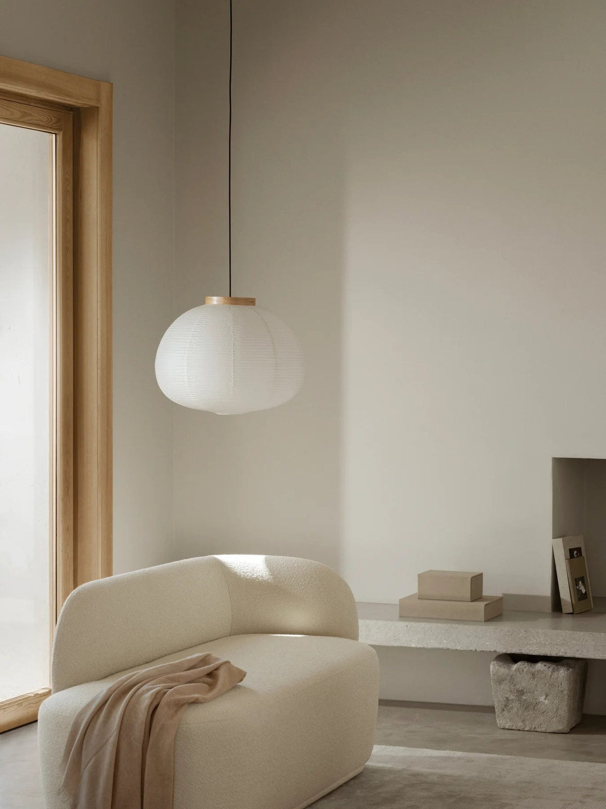 Taklampa Kami Rispapper 48 cm Ø60 cm Ek från blomus
