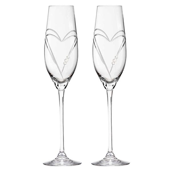 Two Hearts - Champagneglas med Swarovski-kristaller Highballglas MATRIVO