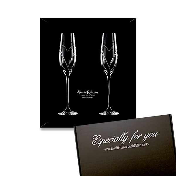Two Hearts - Champagneglas med Swarovski-kristaller Highballglas MATRIVO
