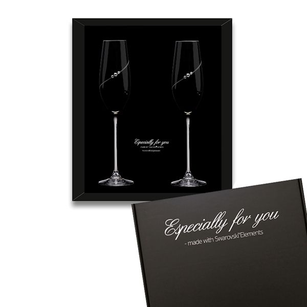 Black New Pen - Champagneglas med Swarovski-kristaller Champagneglas MATRIVO