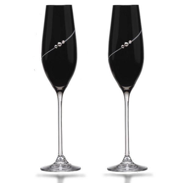 Black New Pen - Champagneglas med Swarovski-kristaller Champagneglas MATRIVO