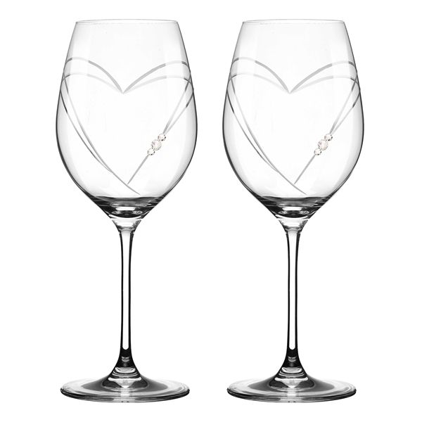 Two Hearts - Rödvinsglas med Swarovski-kristaller Rödvinsglas MATRIVO