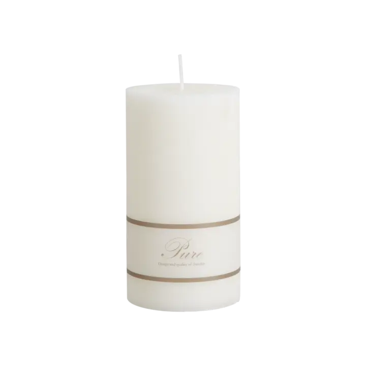 PURE Blockljus vitt stearin diameter 8 × 15 cm
