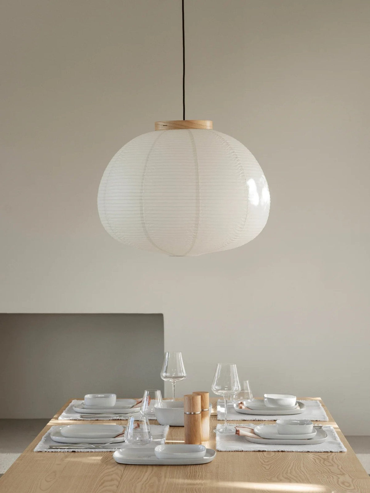 Taklampa Kami Rispapper 48 cm Ø60 cm Ek från blomus
