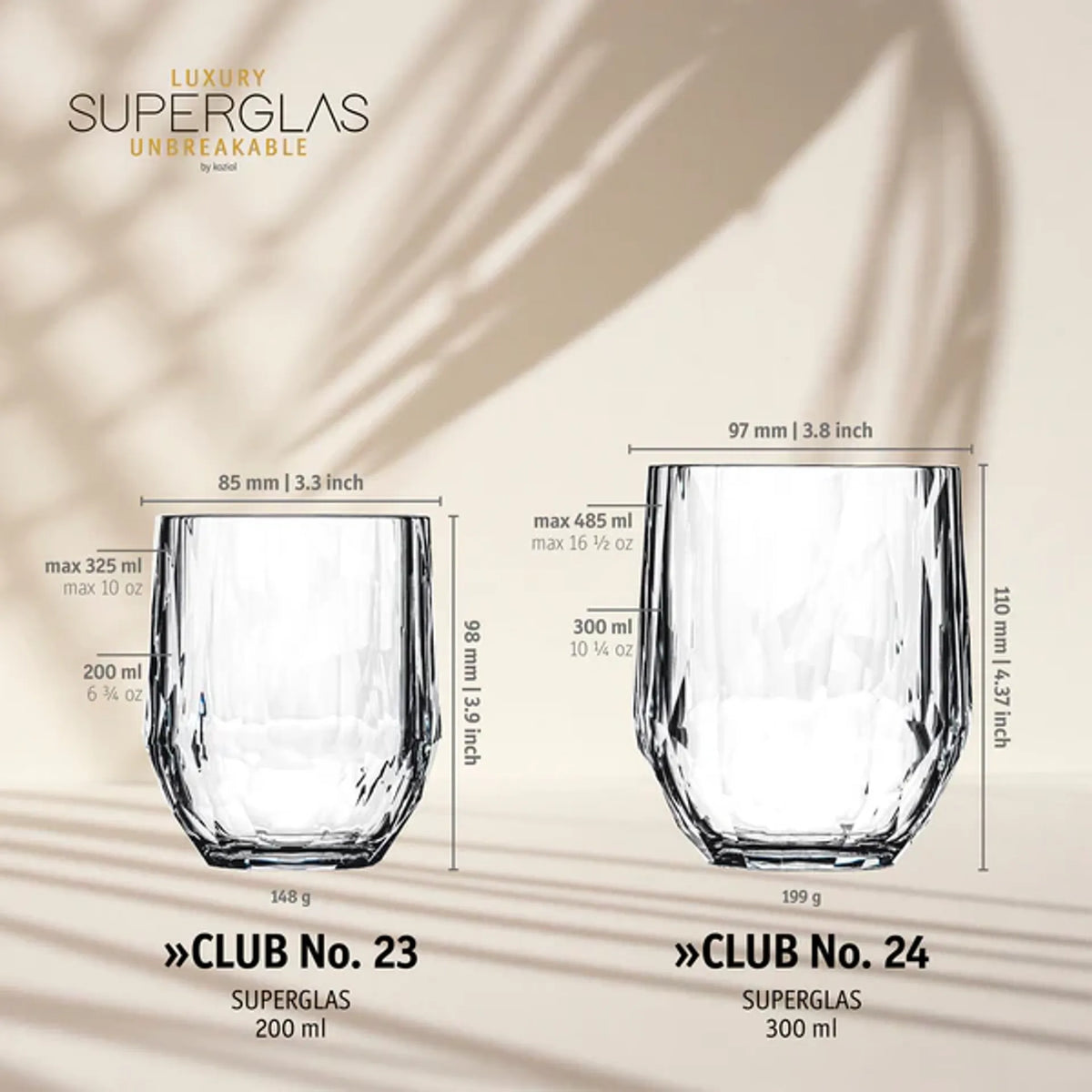 Vinglas Club No.23 Superglas Plast 20 cl 2-pack Crystal Clear från Koziol
