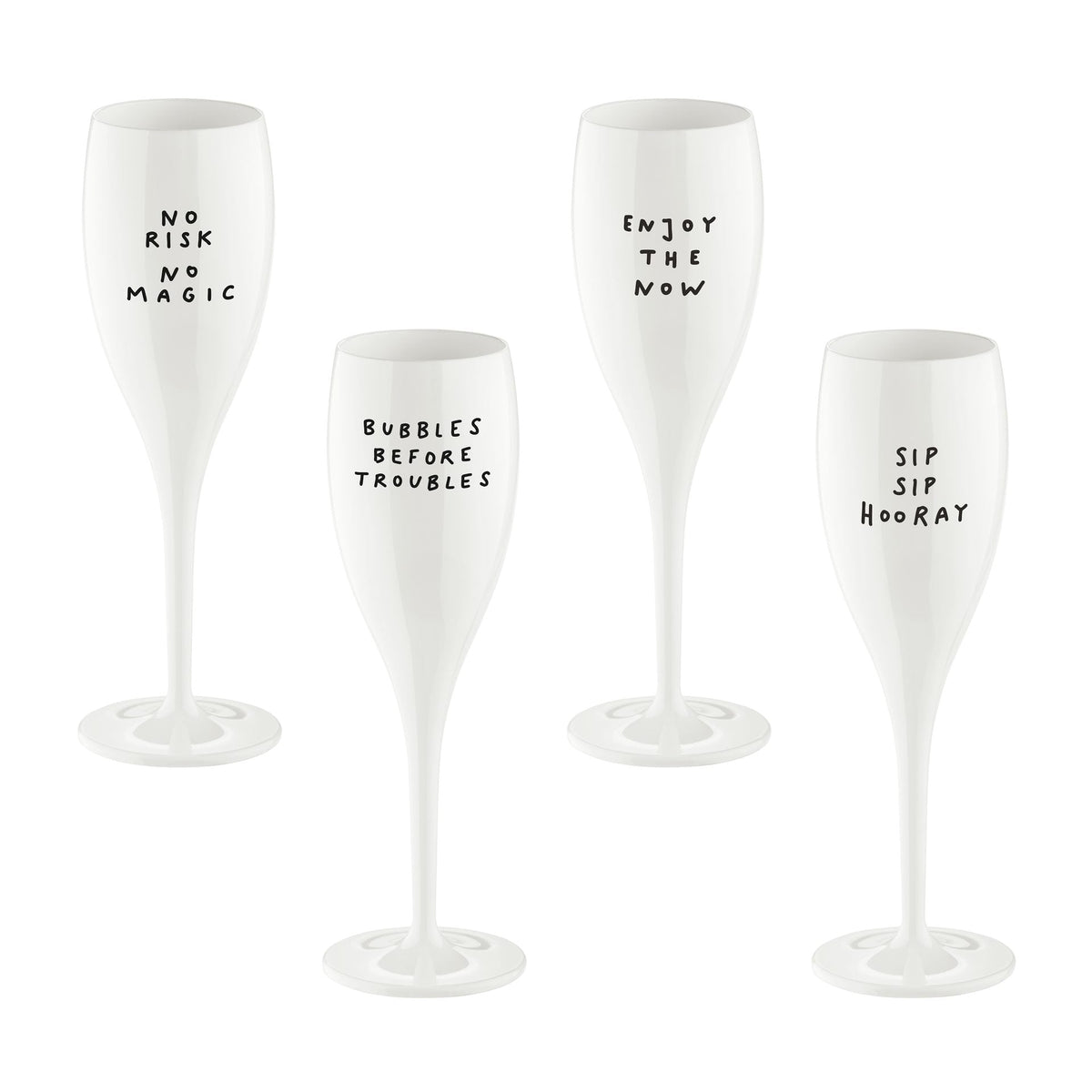 Champagneglas Cheers No.1 SAY IT IN STYLE 10 cl Vit 4-pack från Koziol
