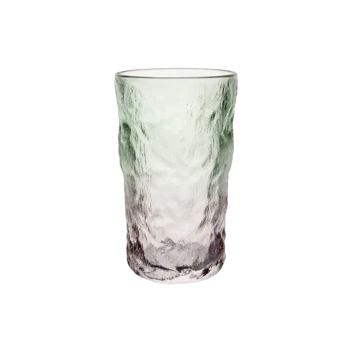 Cocktailglas grön/rosa, munblåst handgjort glas 36 cl från Hemboden.
