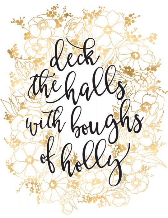 Affisch - Deck The Halls With Gold Flowers