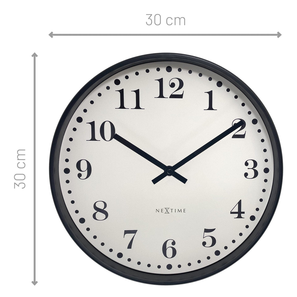 Väggklocka Dickens 30 cm Svart/Vit från NeXtime