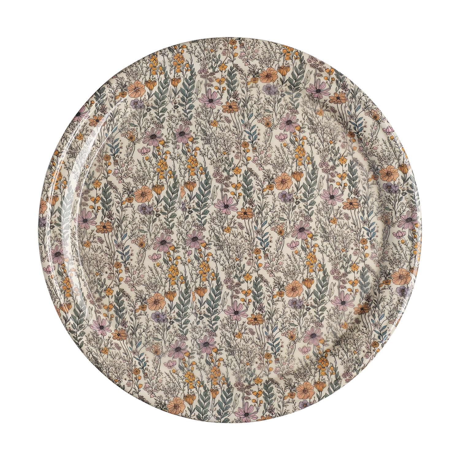 ELDORADO flerfärgat blommigt fat i järn med dekorativt mönster