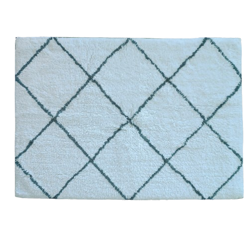 Etol bomullsmatta Romb 50×70 cm i vit och grå färgkombination. Stilren design i mjuk, tjock bomull – perfekt till badrum.