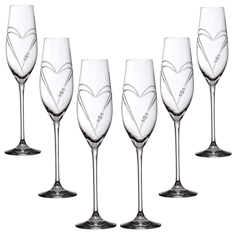 Two Hearts - Champagneglas med Swarovski krystaller Champagneglas MATRIVO