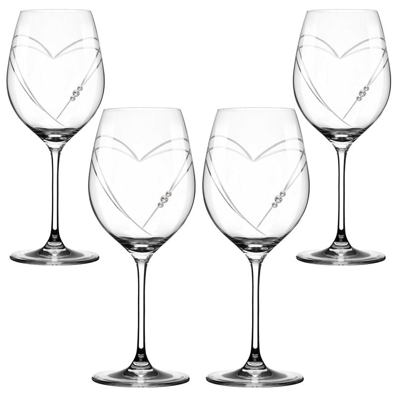 Two Hearts - Rödvinsglas med Swarovski-kristaller Rödvinsglas MATRIVO