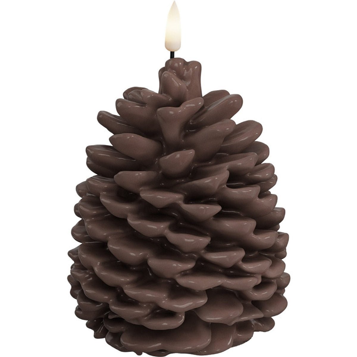Blockljus LED Pine Cone Brun 10x13 från DeluxeHomeart