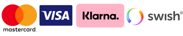 Betala med Mastercard, Visa, Klarna eller Swish.