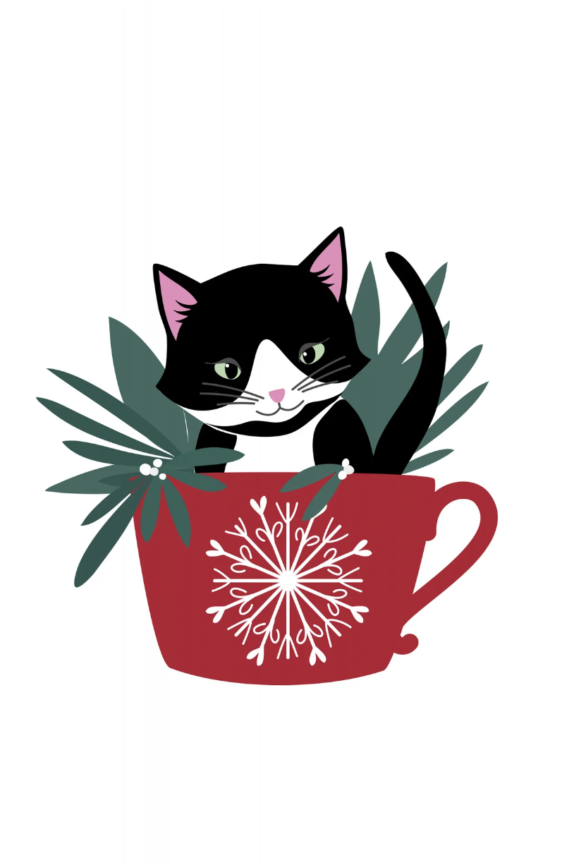 Affisch - My Cat Coco In A Holiday Mug