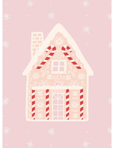 Affisch - Pink Gingerbread House