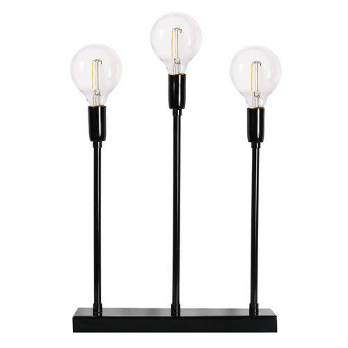 Adventsljusstake Soft Christmas svart med 3 LED-lampor – PR Home