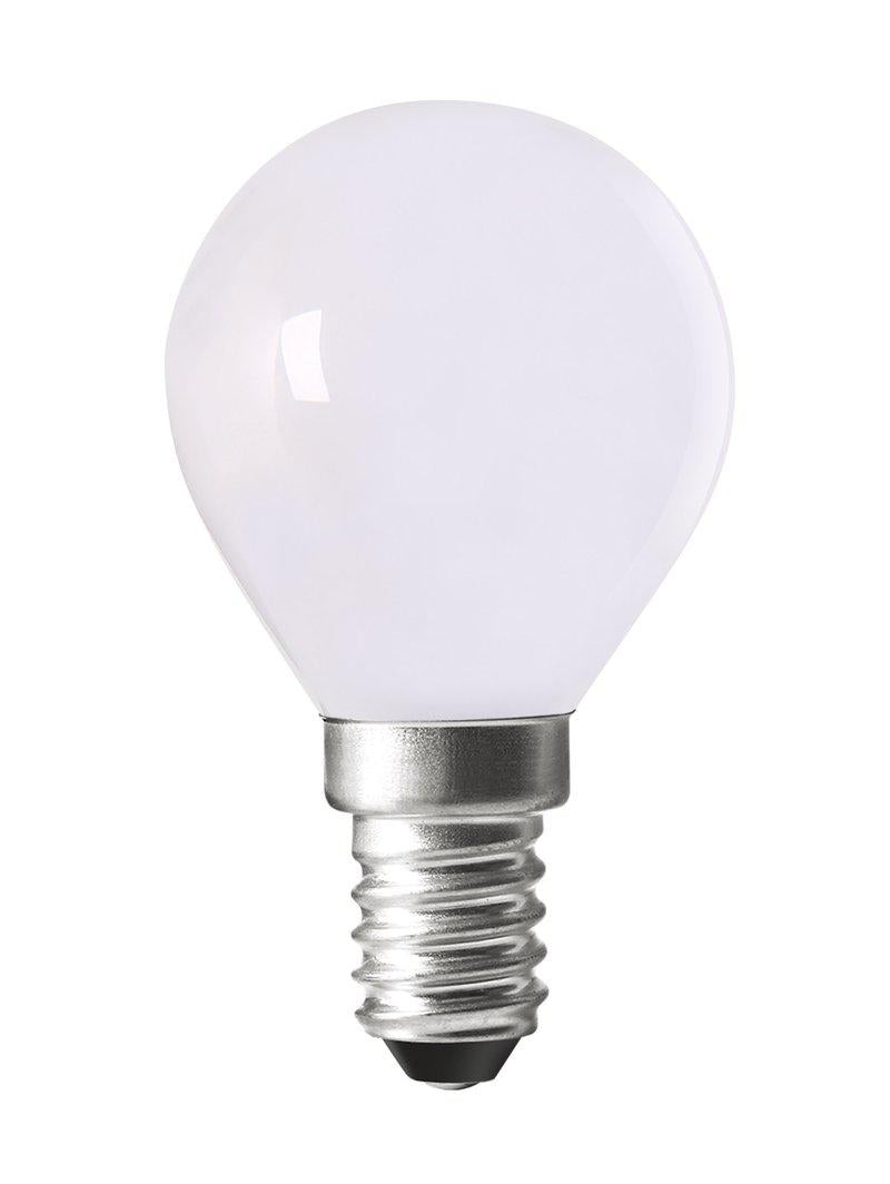 20-pack Perfect Opal E14 glob 4,5 W 410 lm – PR Home. Bilden visar en ljuskälla ur paketet.