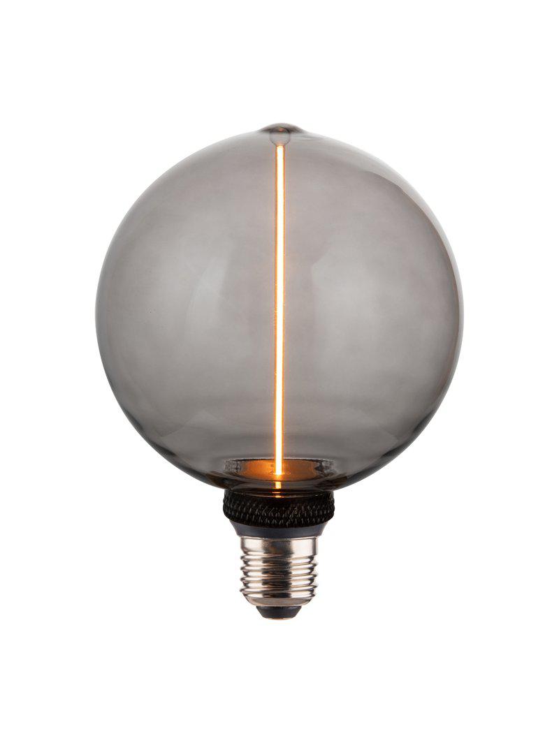5-pack Edge LED G125 rökfärgad E27 2 W – PR Home. Bilden visar en ljuskälla ur paketet.