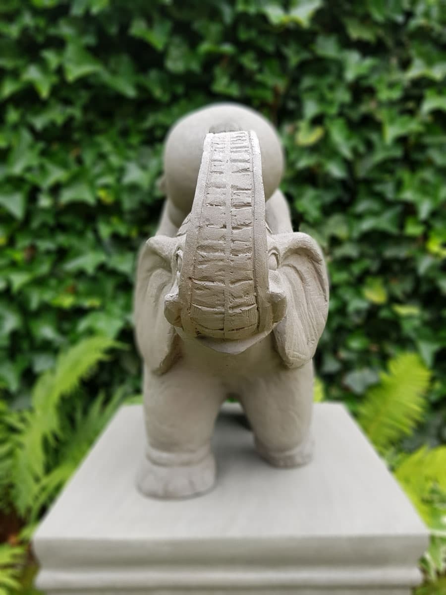 Shaolinmunk På Elefant Staty