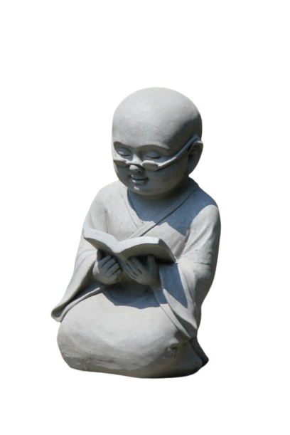 Läsande Shaolinmunk Trädgårdstaty, Buddha
