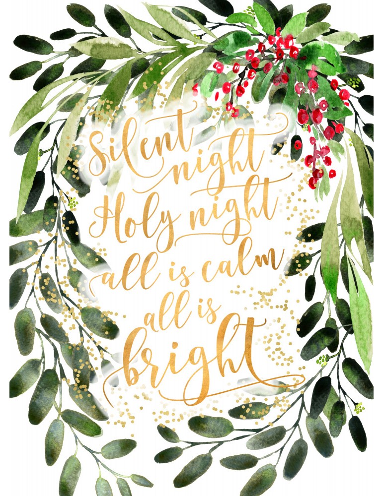 Affisch - Silent Night Watercolor Bouquet