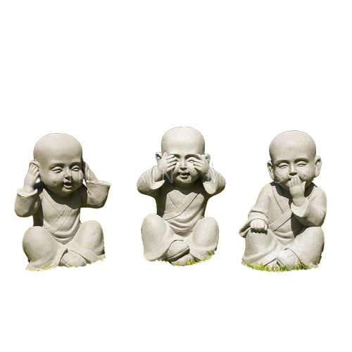 Staty Sinnen. Buddhistisk staty med shaolinmunkar