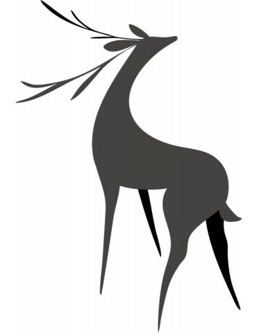 Affisch - Stylized Retro Deer (Grå)