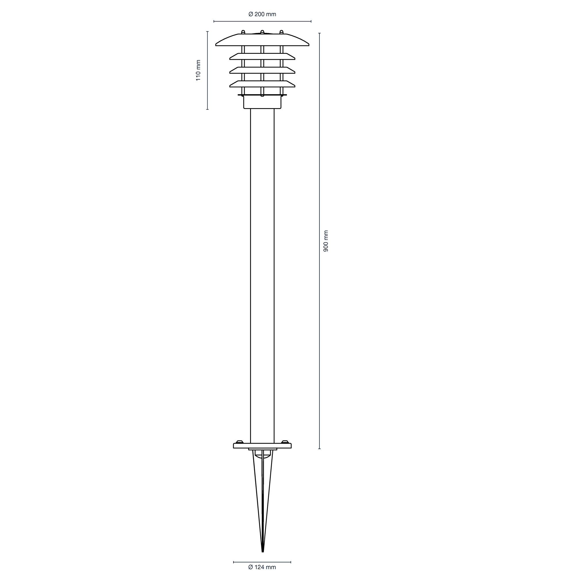 Saturnus (svart) Pollare LightsOn Garden Plug & Play