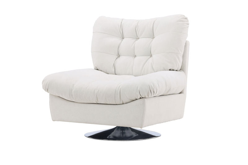 Florens Singel Soffa - Chrome / Offwhite tyg Fåtöljer Venture Home