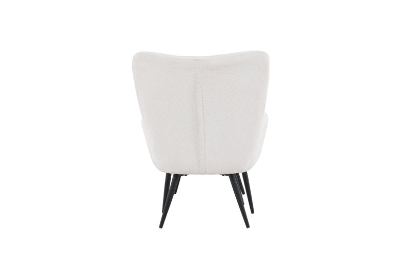 Como Singel Soffa med Ottoman - Svart / Vit Boucle Fåtöljer Venture Home