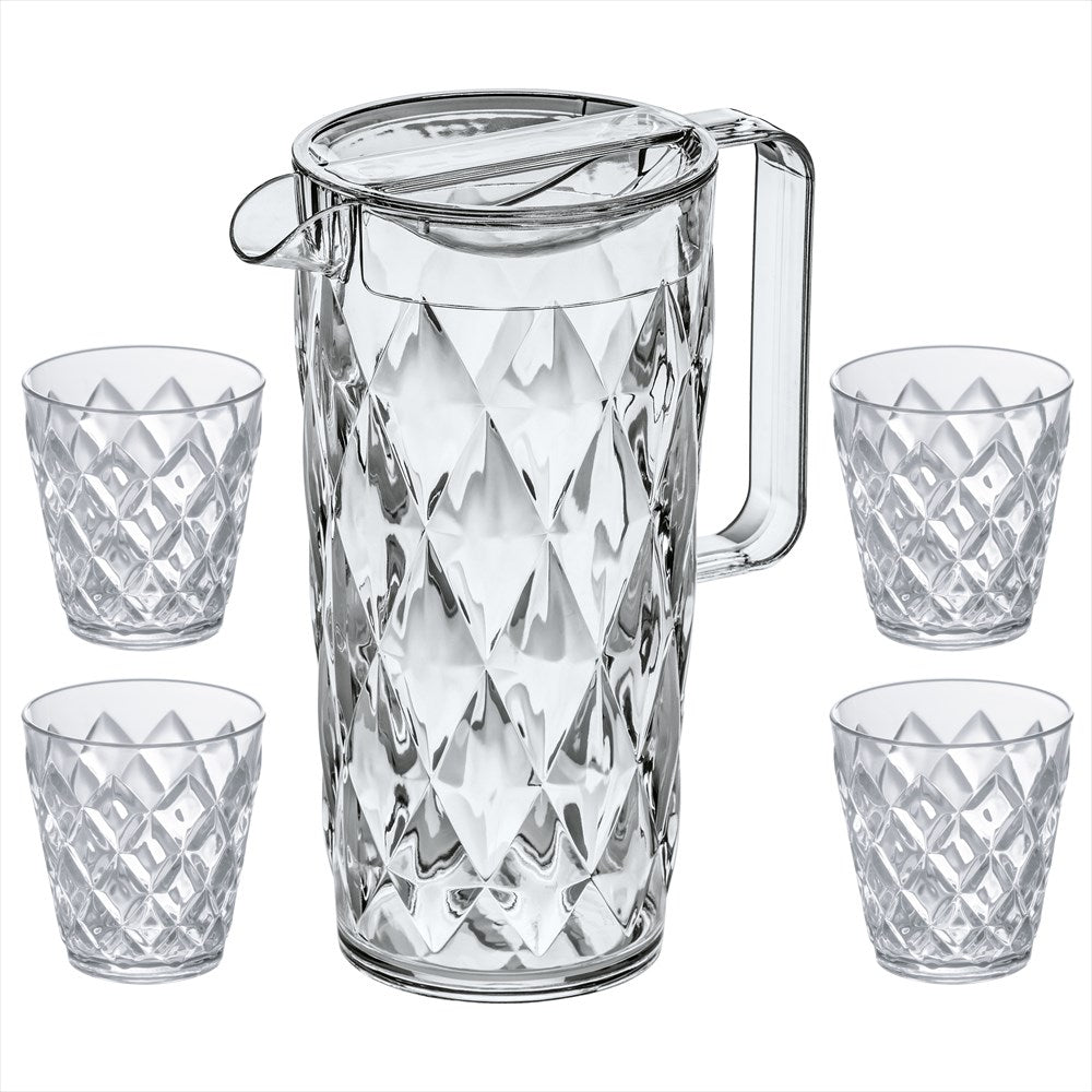 Crystal Set Karaff inkl 4 Glas Crystal Clear - Hemboden