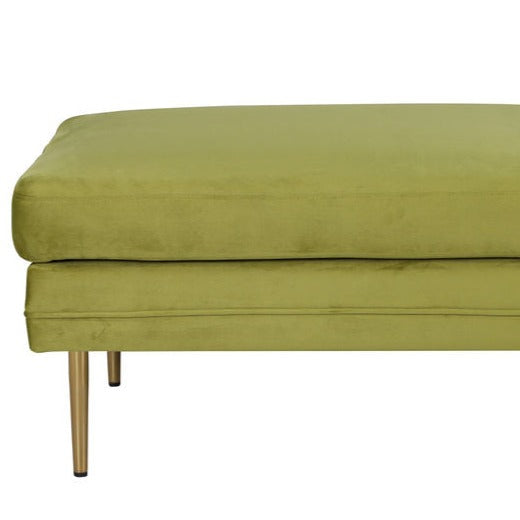 Venture Home Boom Ottoman - Brass / Green Velvet - Hemboden