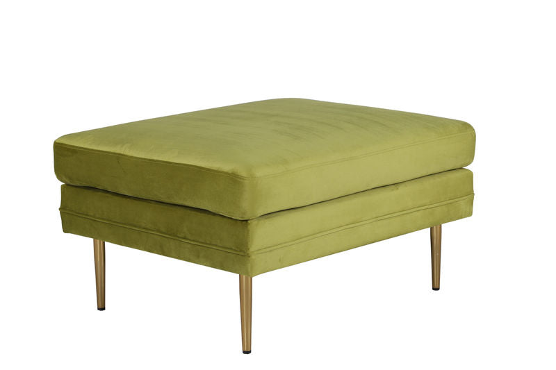 Venture Home Boom Ottoman - Brass / Green Velvet - Hemboden