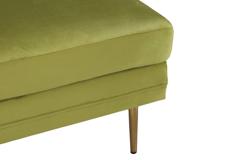 Venture Home Boom Ottoman - Brass / Green Velvet - Hemboden