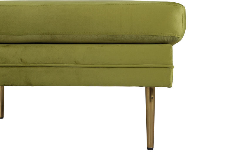 Venture Home Boom Ottoman - Brass / Green Velvet - Hemboden