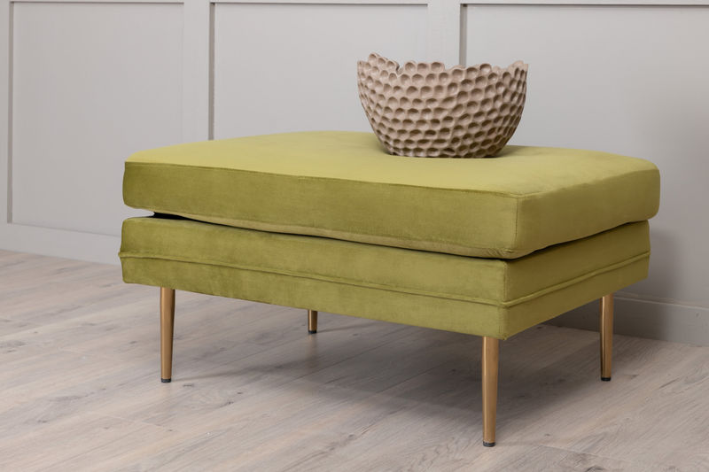 Venture Home Boom Ottoman - Brass / Green Velvet - Hemboden