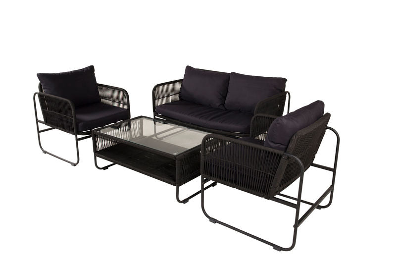 Utah - Lounge set Svart med bord - Hemboden