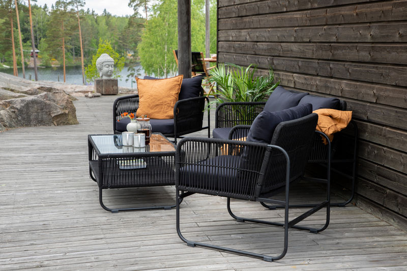 Utah - Lounge set Svart med bord - Hemboden